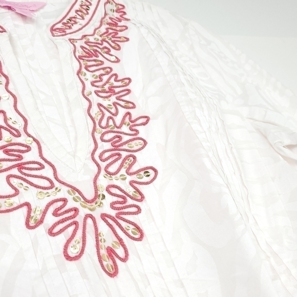 New Lilly Pulitzer White Pink Sarasota Tunic Size S - Picture 6 of 15